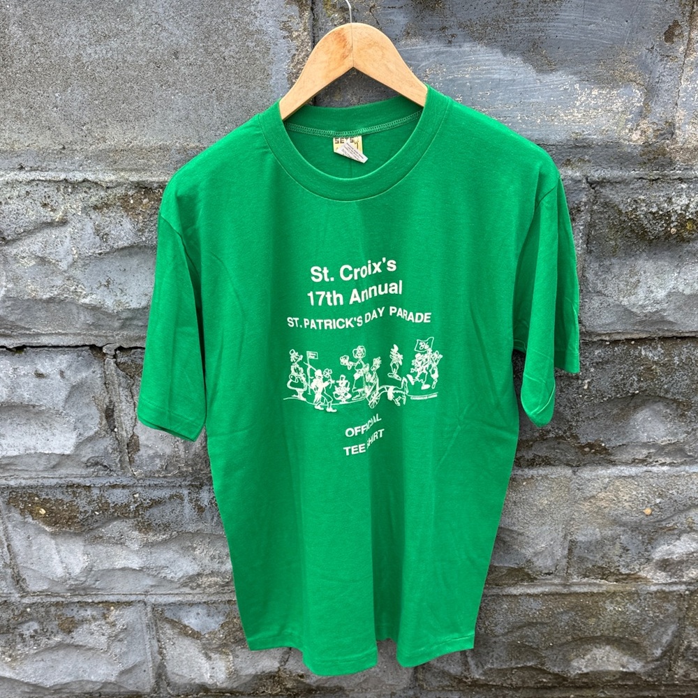 Vintage 80s St Patrick’s Day Parade T Shirt Large Irish Shamrock Leprechaun